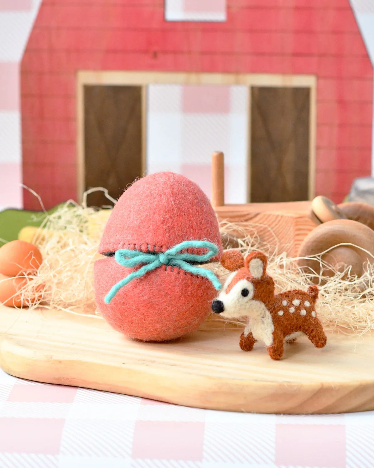 Felt Surprise Egg with Deer Inside