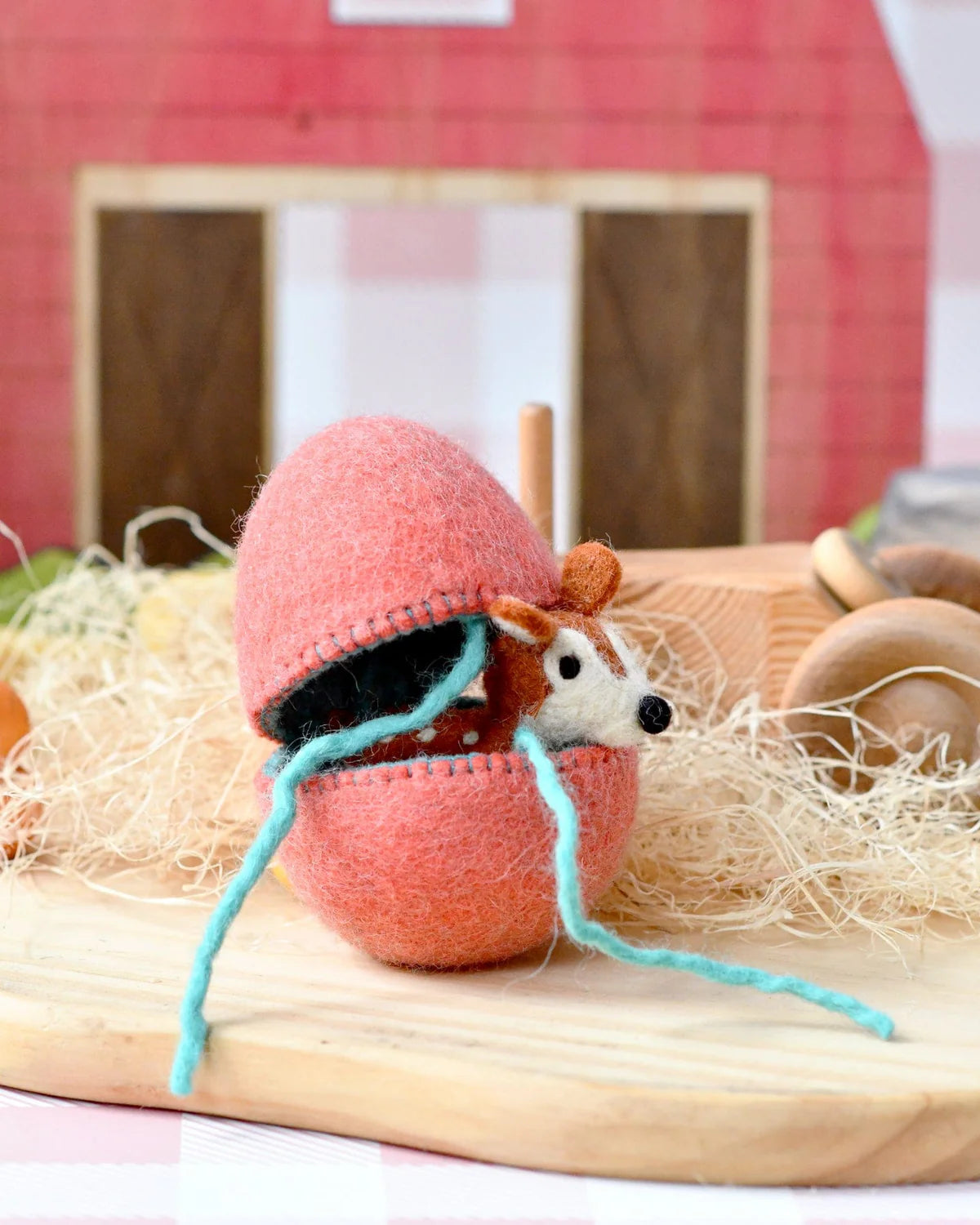 Felt Surprise Egg with Deer Inside