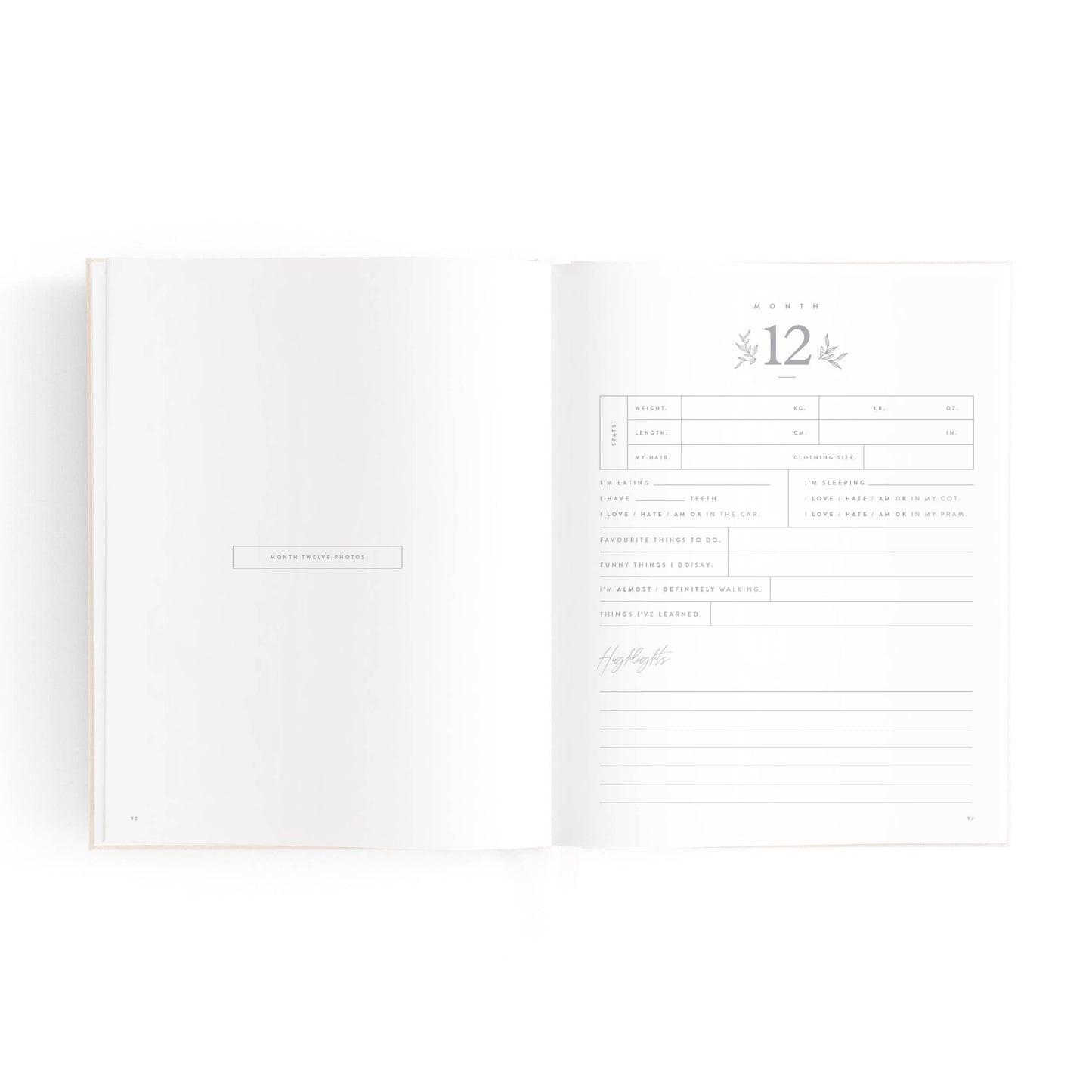 Mini Baby Book - Oatmeal