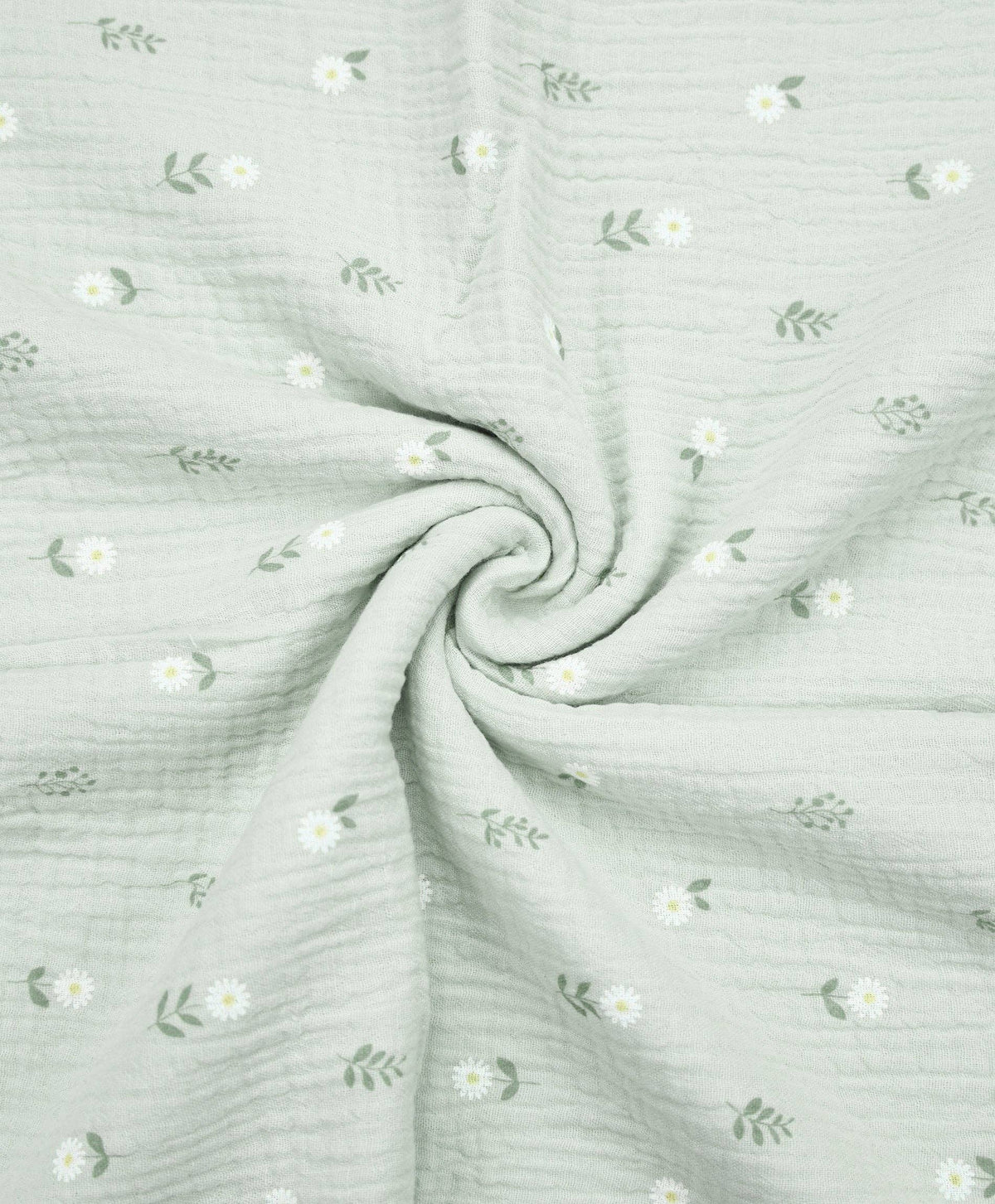 Organic Cotton Muslin Swaddle Wrap - Daisy Green