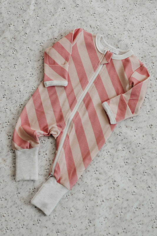 Zipsuit - Candy Pink Stripe