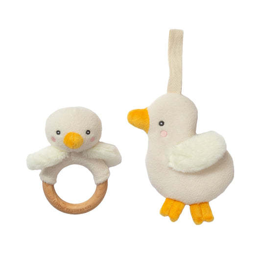 Little Duck Teething Ring & Dummy Chain Gift Set