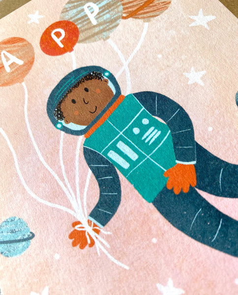 Space Astronaut Birthday Card