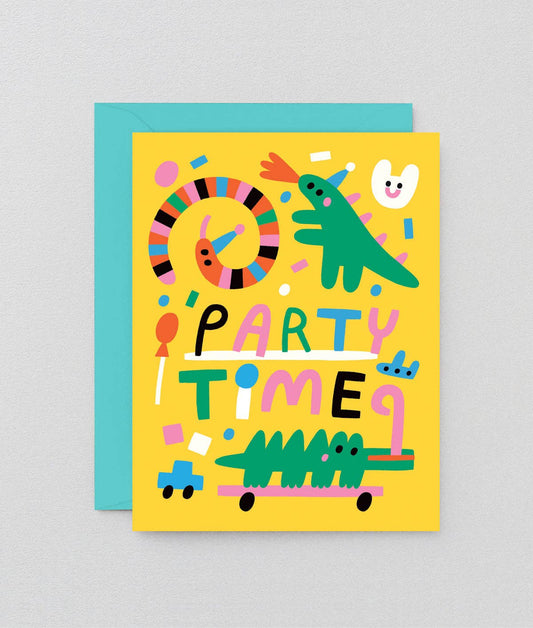 Party Time Animals Kids Birthday Greetings Card