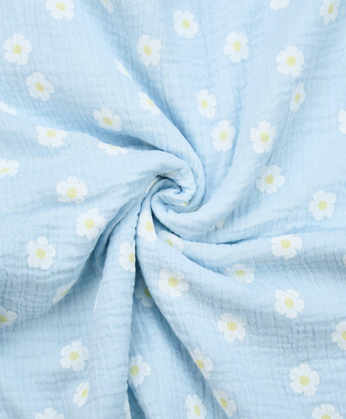 Organic Cotton Muslin Swaddle Wrap - Daisy Blue