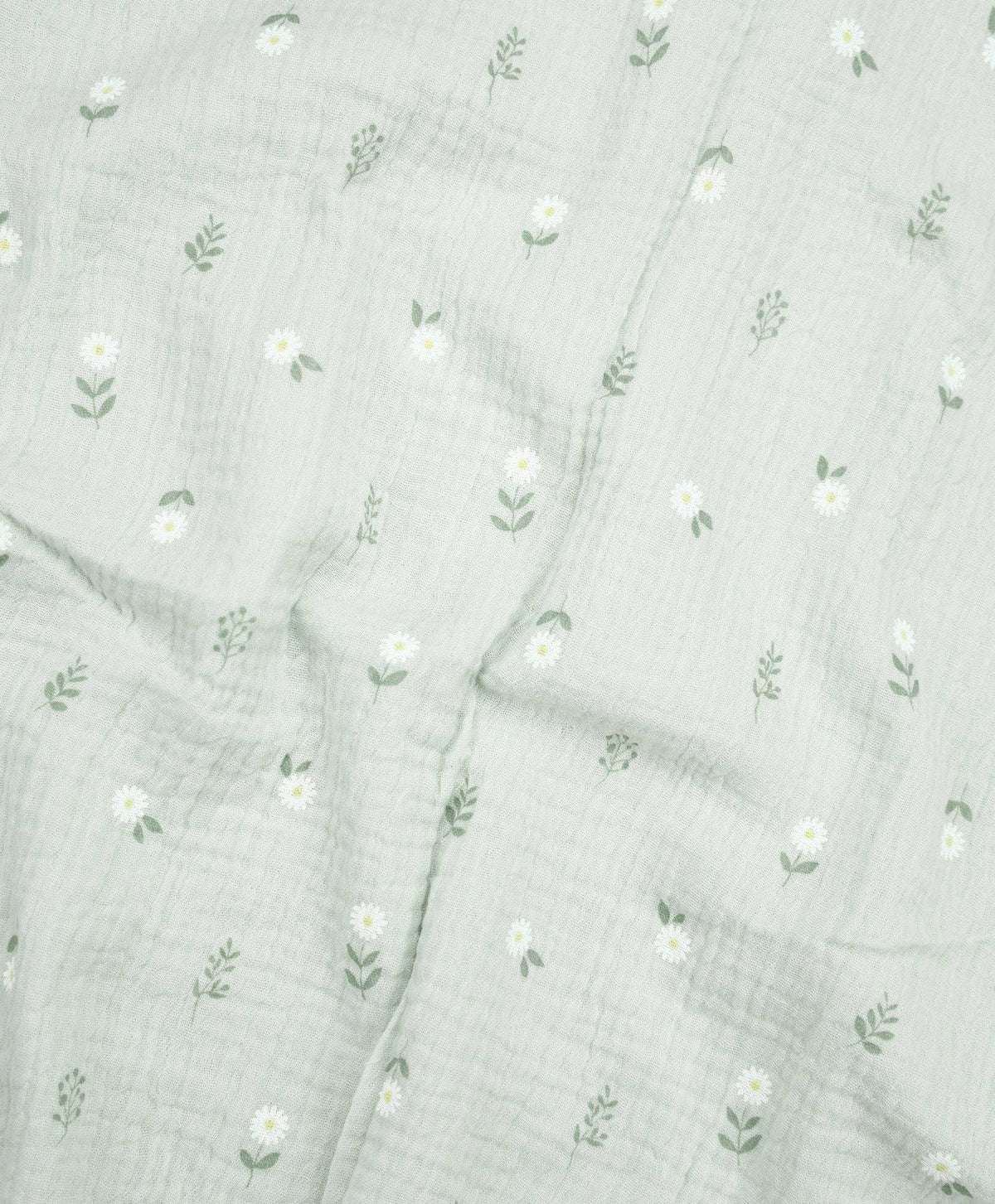 Organic Cotton Muslin Swaddle Wrap - Daisy Green