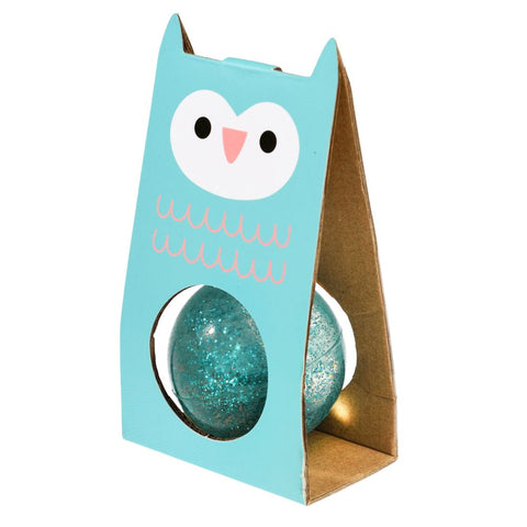 Blue Owl Glitter Bouncy Ball
