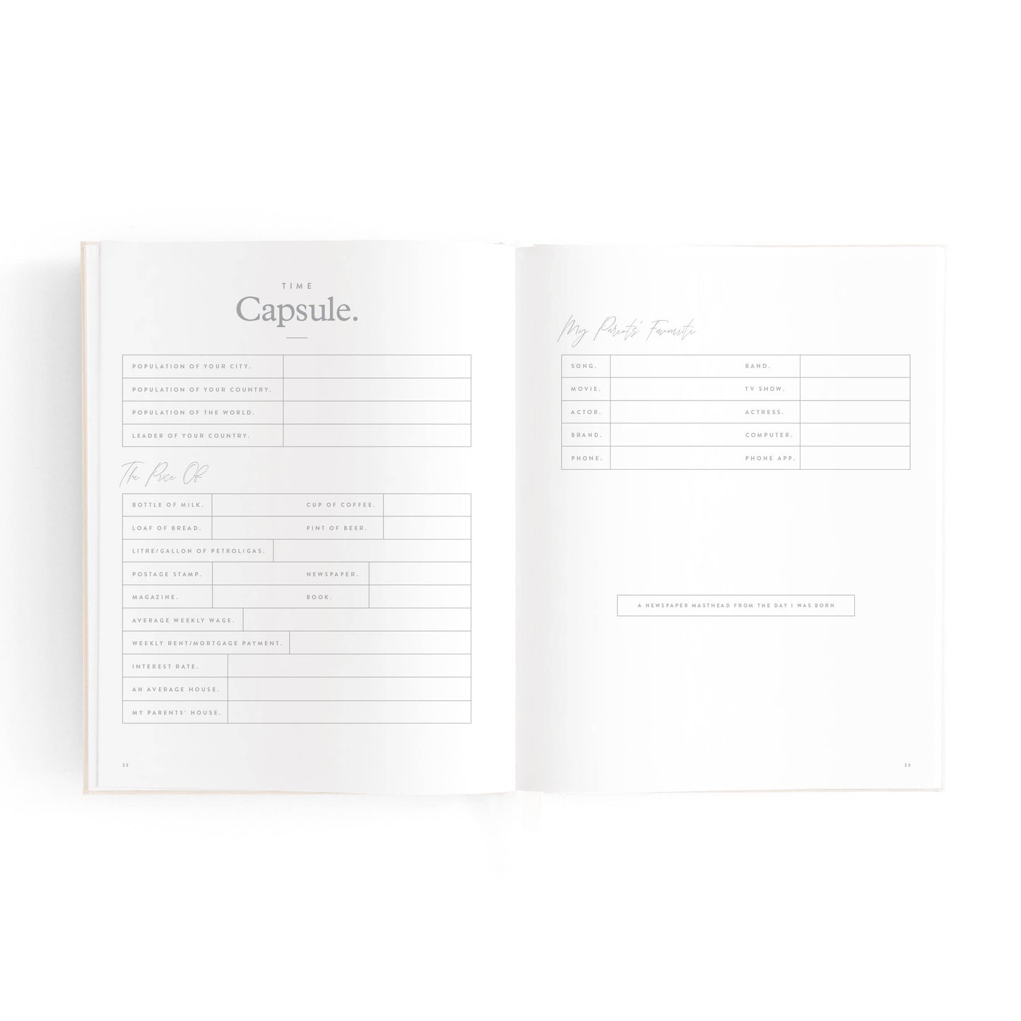 Mini Baby Book - Oatmeal