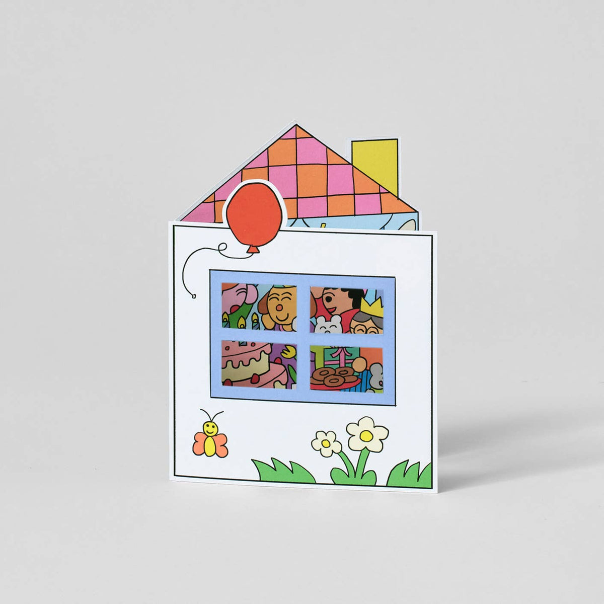 Birthday House Party Kids Shaped Card