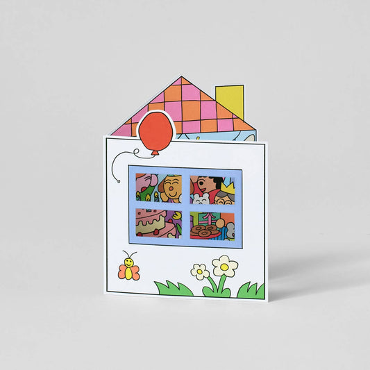 Birthday House Party Kids Shaped Card