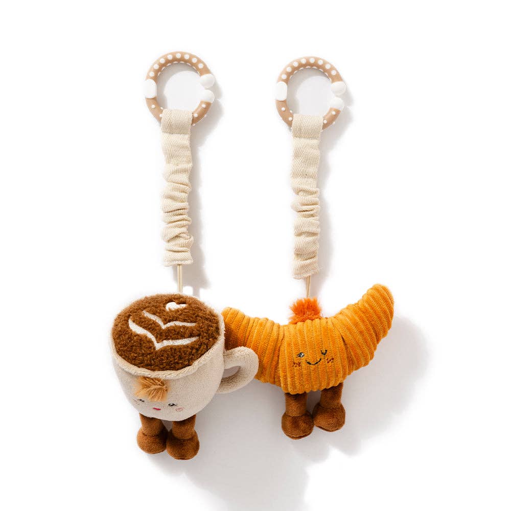 2 Pack Mini Market Brunch Stroller Toys - Coffee & Croissant