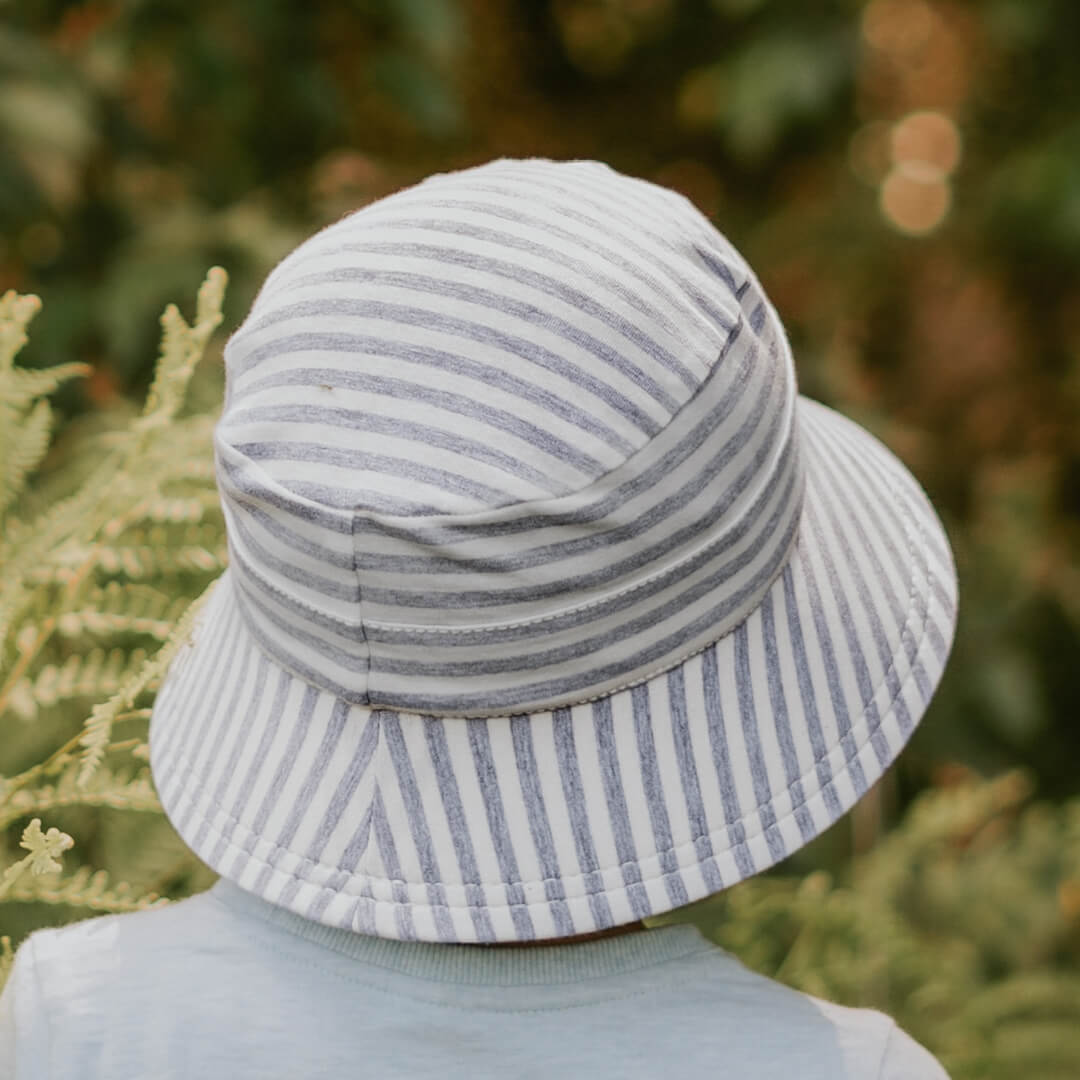 Classic Bucket Sun Hat - Grey Stripe
