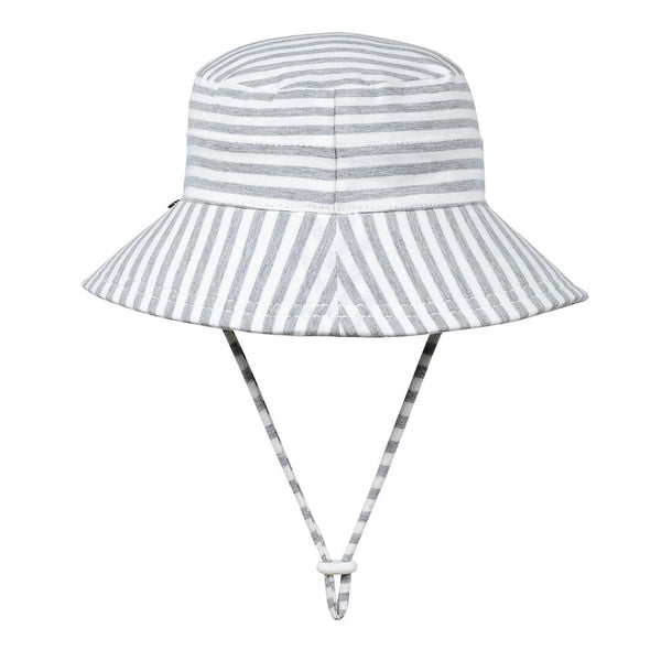 Classic Bucket Sun Hat in Grey Stripe