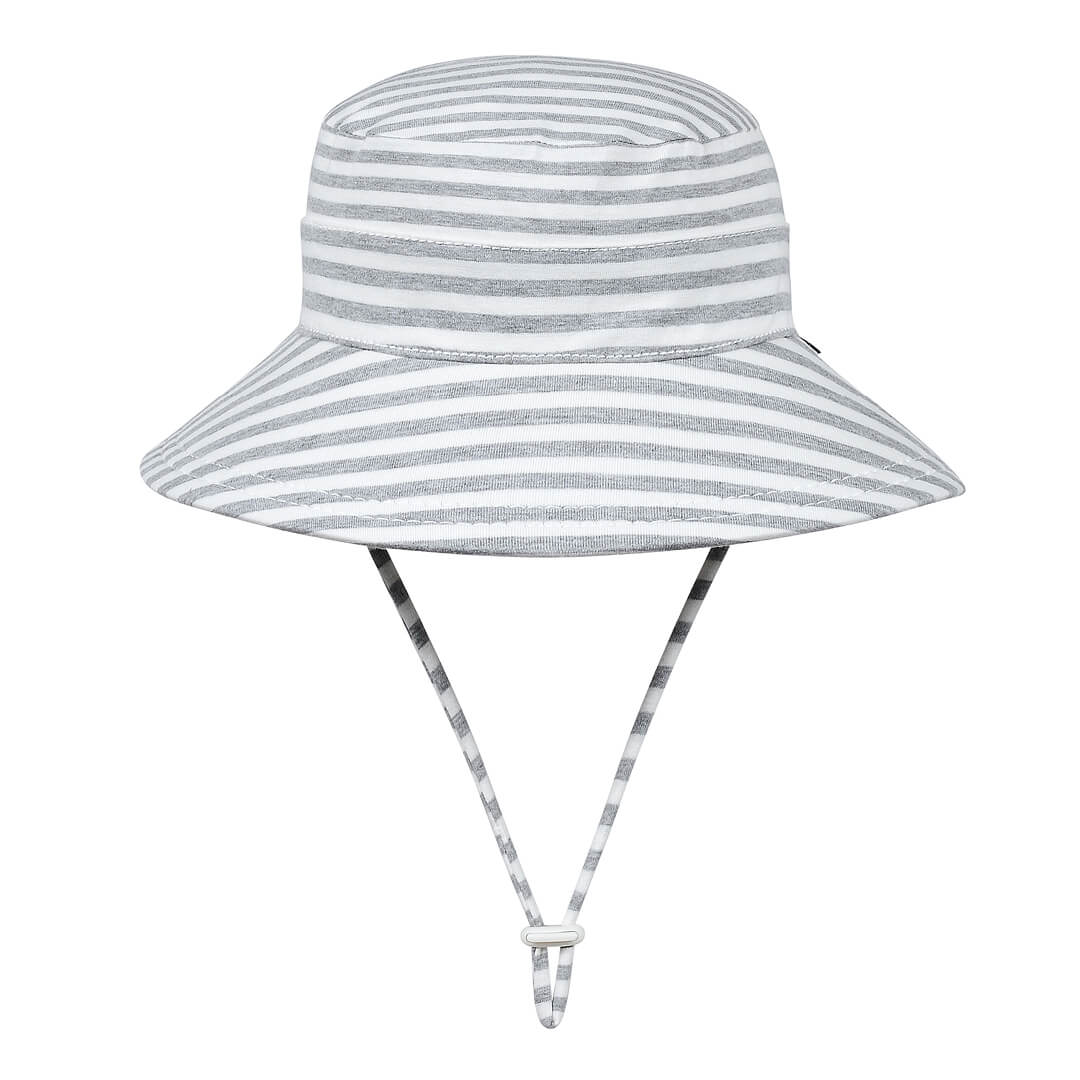 Classic Bucket Sun Hat in Grey Stripe