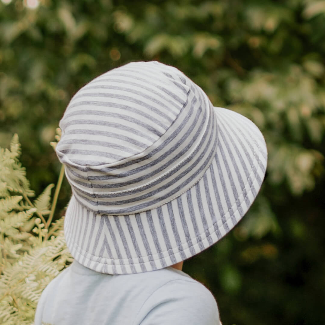 Classic Bucket Sun Hat - Grey Stripe