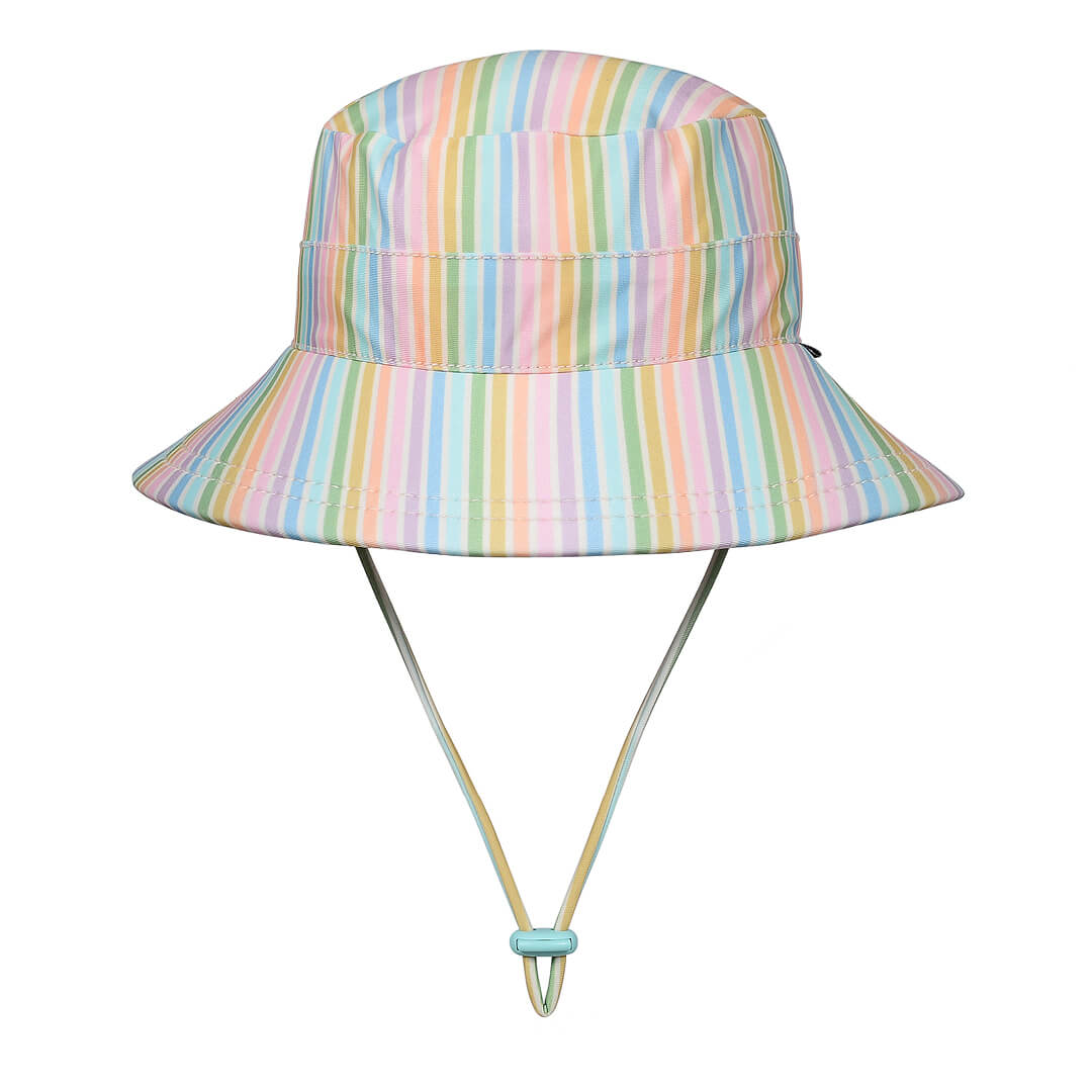 Kids Classic Swim Bucket Beach Hat - Rainbow Stripe
