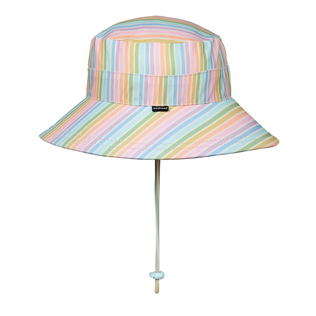 Kids Classic Swim Bucket Beach Hat - Rainbow Stripe