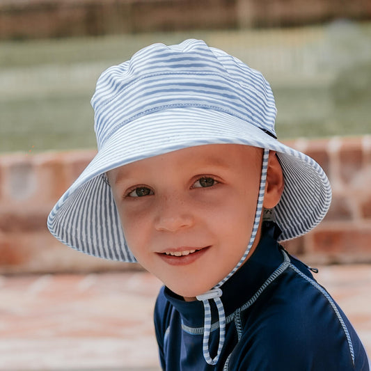 Kids Classic Swim Bucket Beach Hat - Stevie Stripe