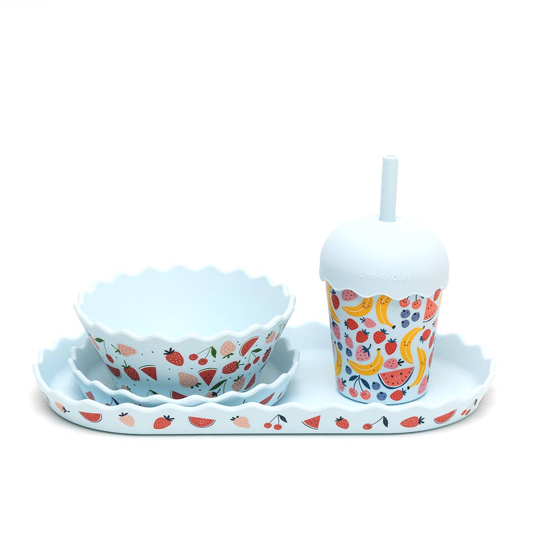 Fruits Blue Mini Smoothie Cup & Straw 200ml