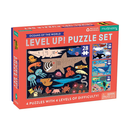 Mudpuppy Level Up 4 Puzzle Set - Oceans