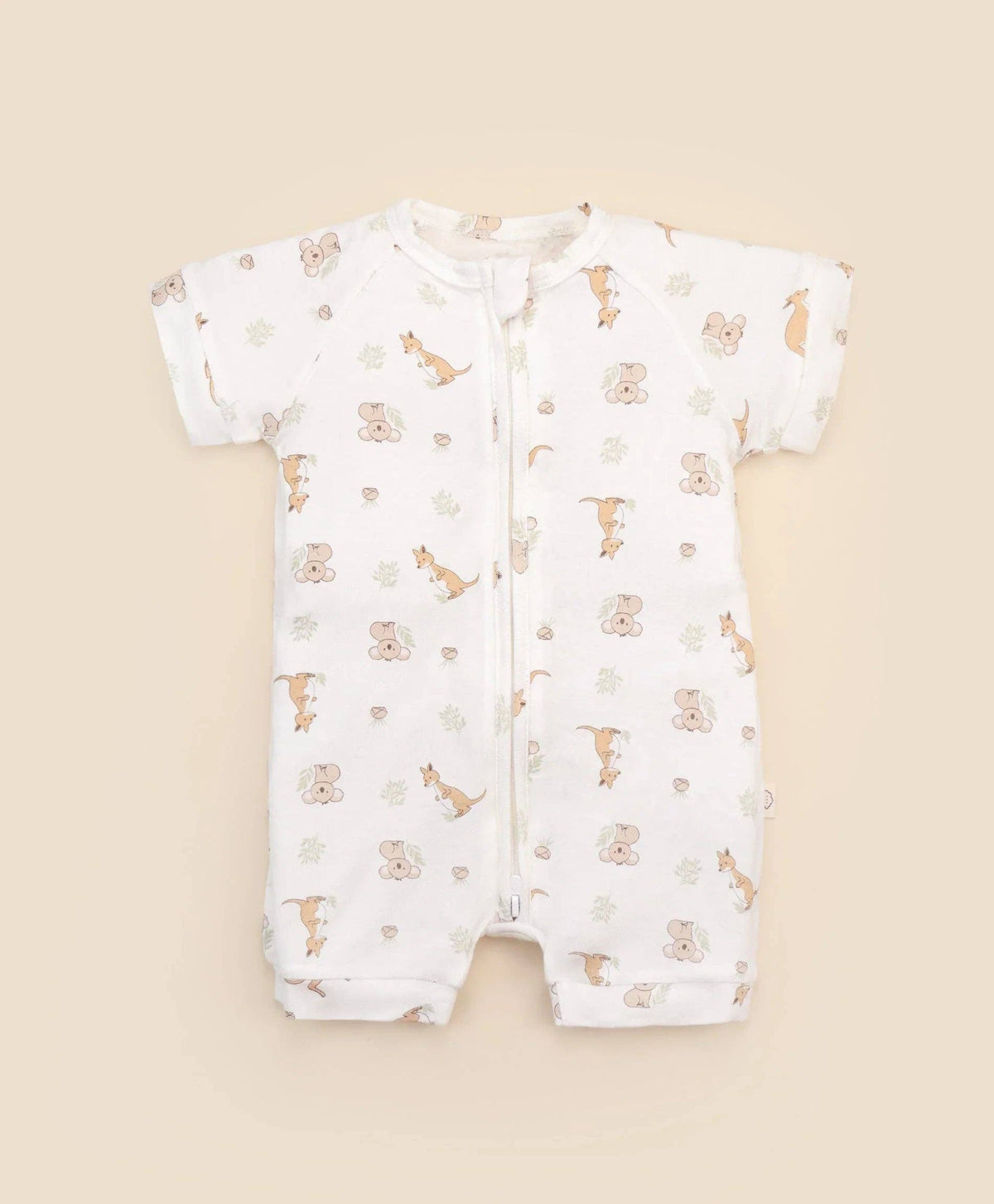 Bamboo Zip Romper - Kangaroo & Koala