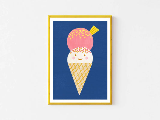 Ice Cream Print - Cute Wall Art Children's Room Poster