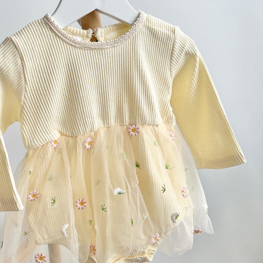 Daisy Tulle Infant Romper - Lucky Last! (Size 3-6m)