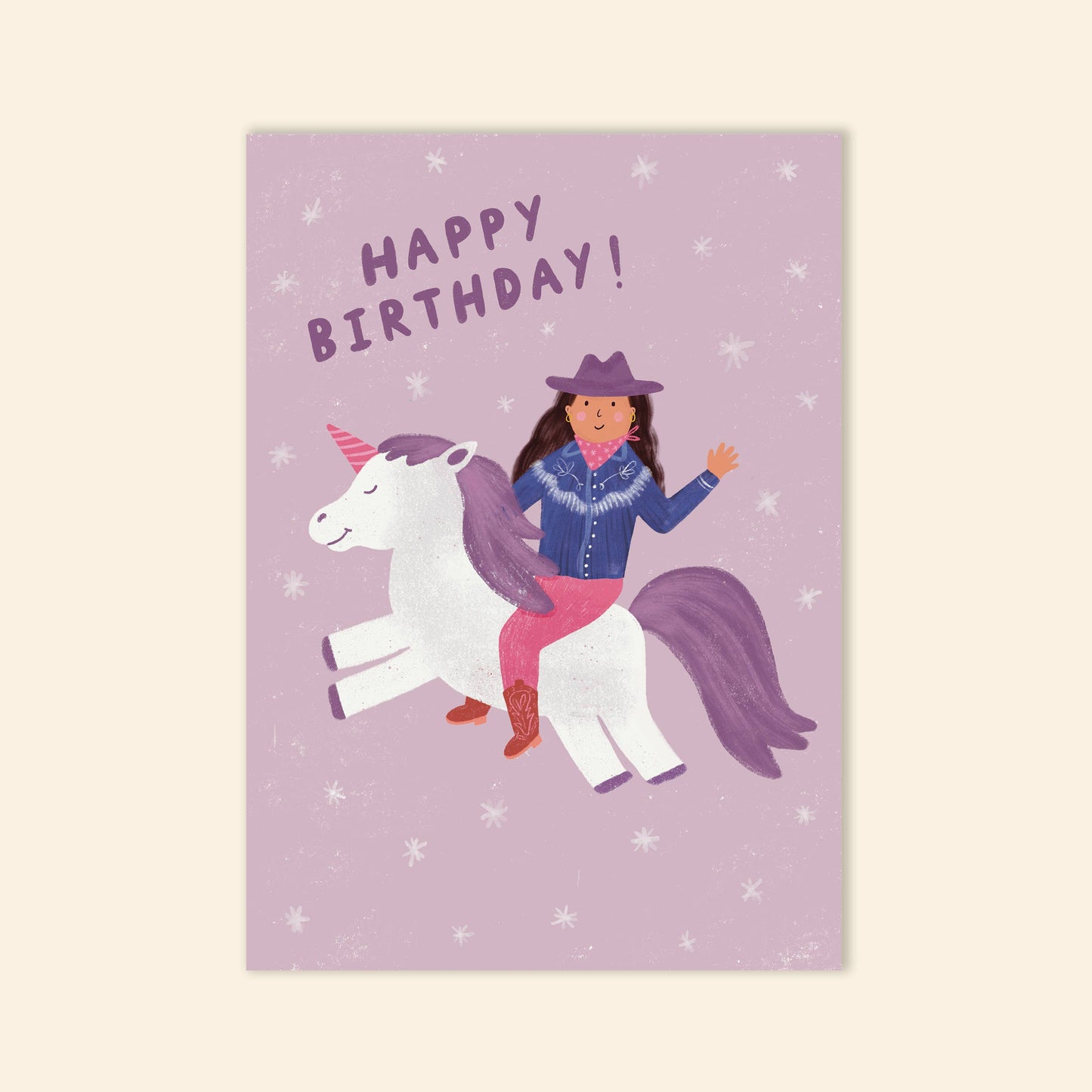 Cowgirl Unicorn Birthday Card