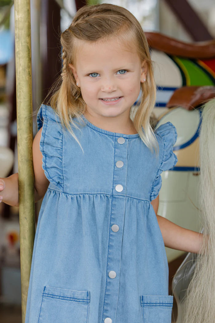Denim Frill Dress