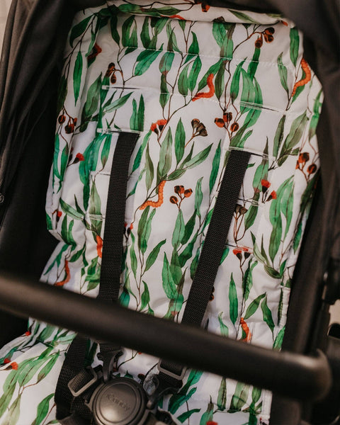 Reversible Pram Liner - Eucalyptus