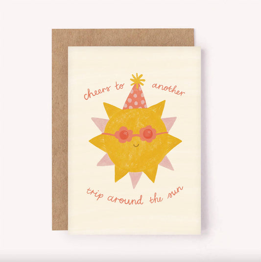 "Another Trip Around The Sun" - Cute Birthday Greeting Card