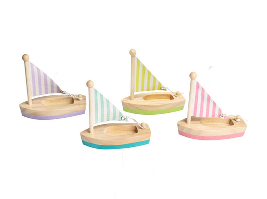 Wooden Toy Sail Boat - Assorted