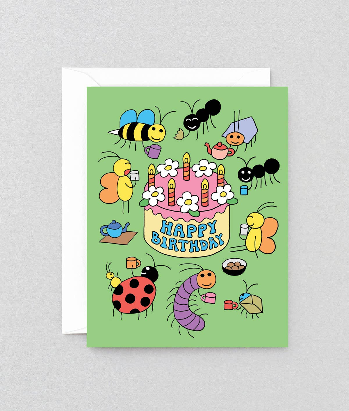 Happy Birthday Bug Party Kids Greetings Card