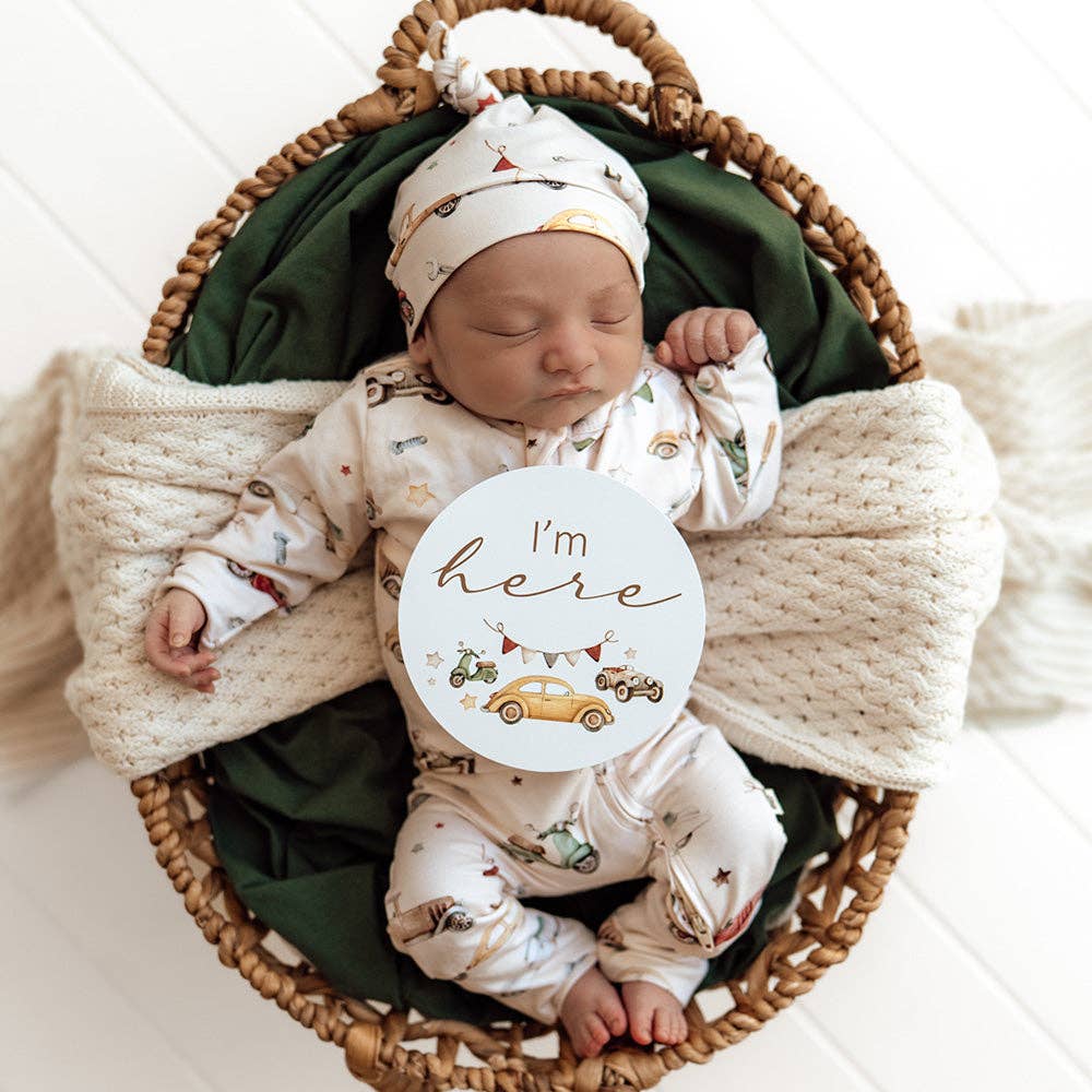 Vintage Cars Organic Snugglesuit Convertible Romper