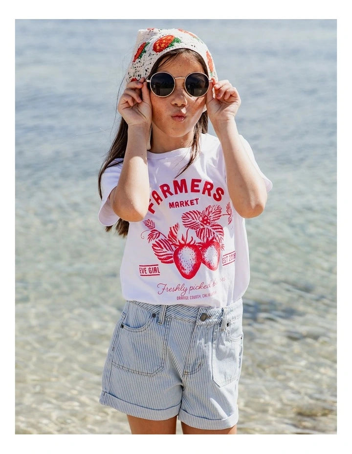 Farmer's Market Tee in White (Size 8-16)