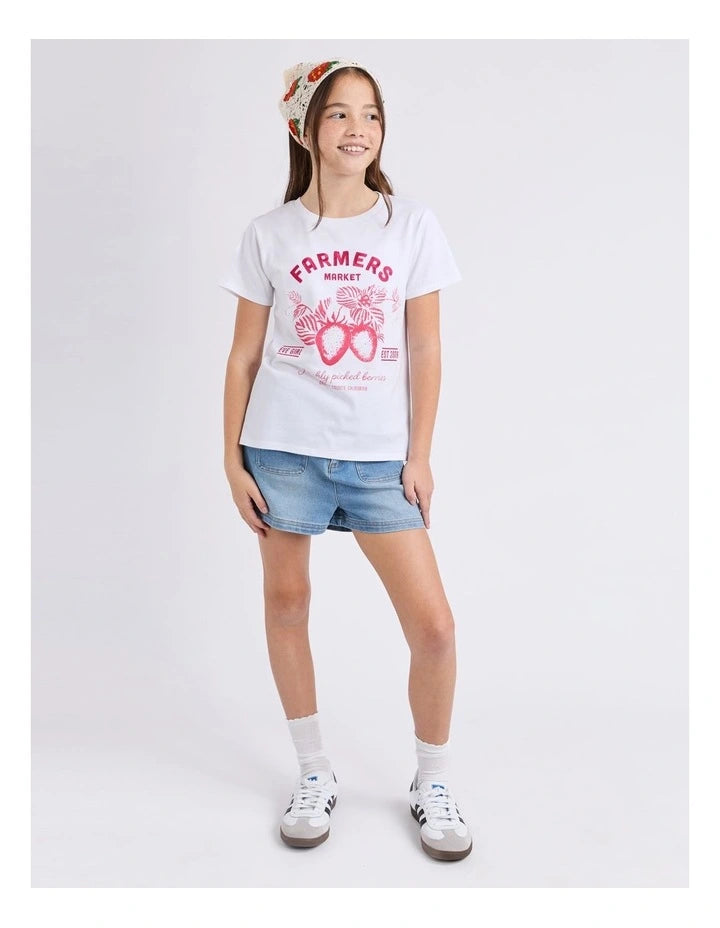 Farmer's Market Tee in White (Size 8-16)