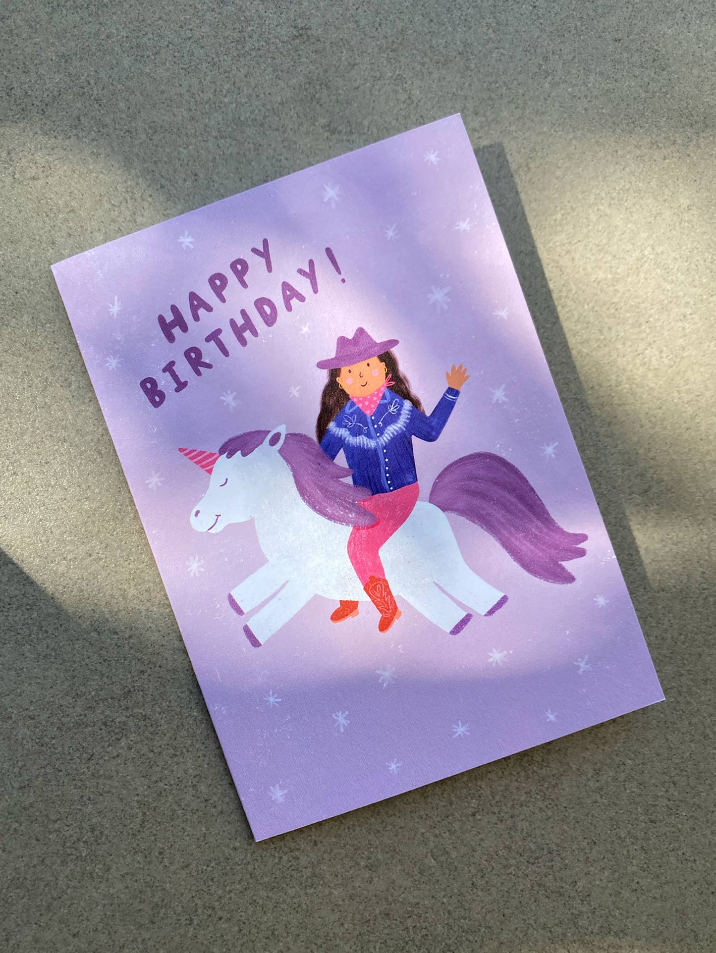 Cowgirl Unicorn Birthday Card