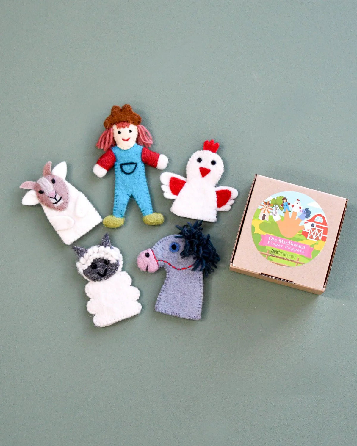 Old MacDonald Farm Animals Finger Puppet Set