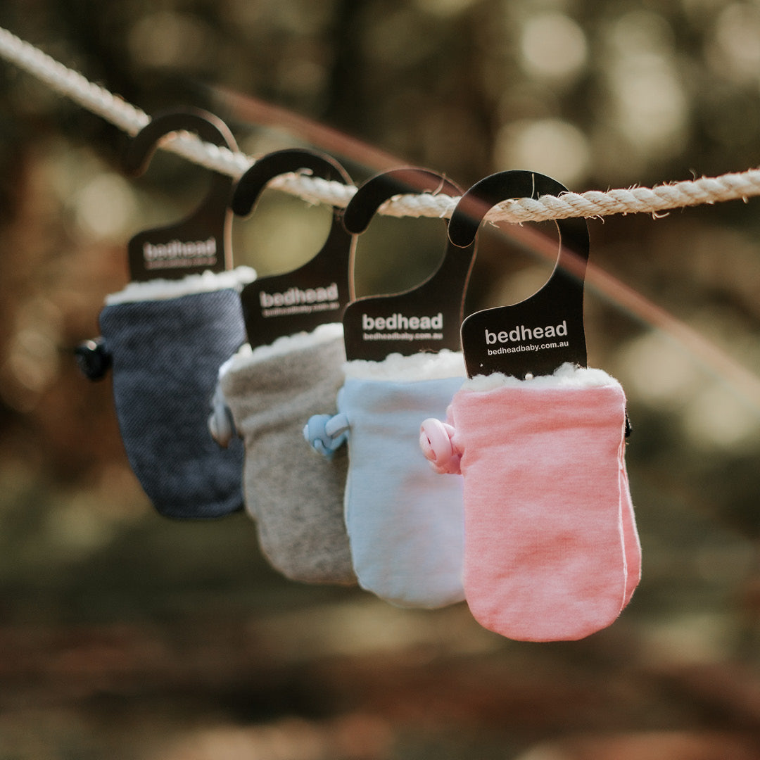 Fleecy Baby Mittens - Baby Blue Marle