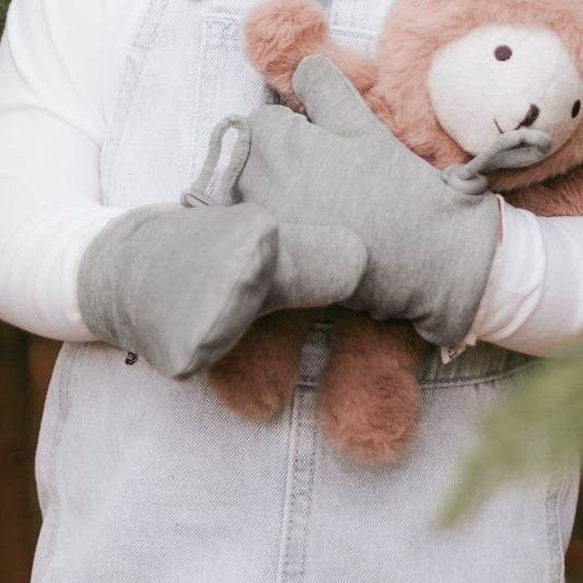 Fleecy Baby Mitten - Grey Marle