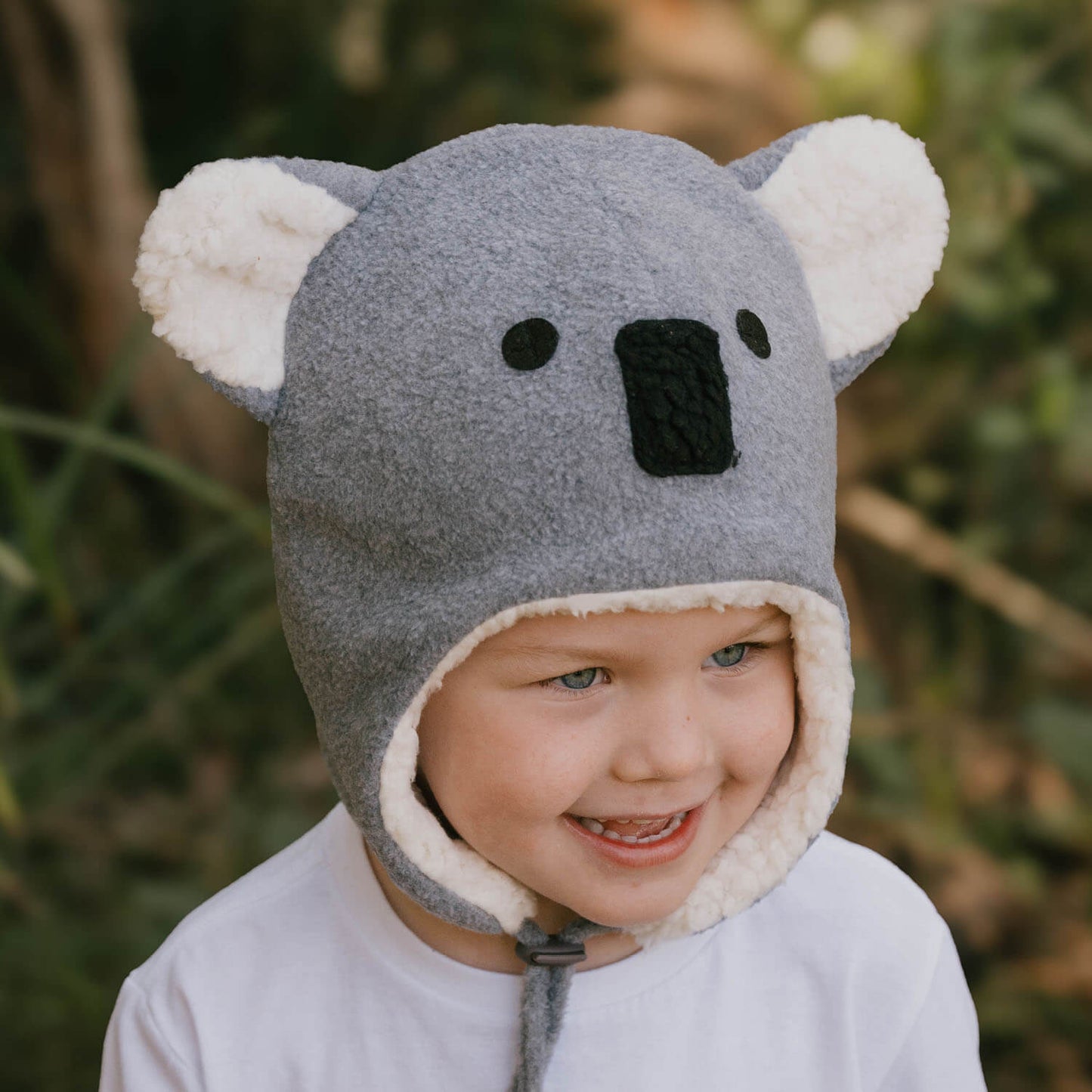 Koala Fleecy Winter Beanie - Grey Marle