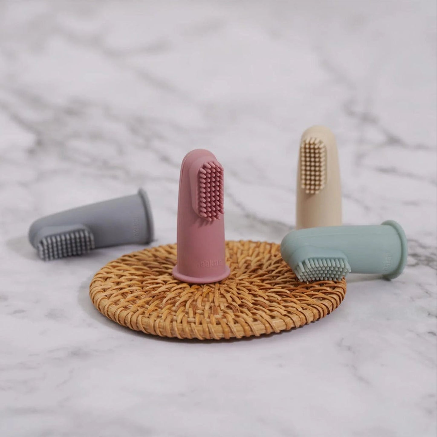 Haakaa Textured Silicone Finger Toothbrush | Pea Green