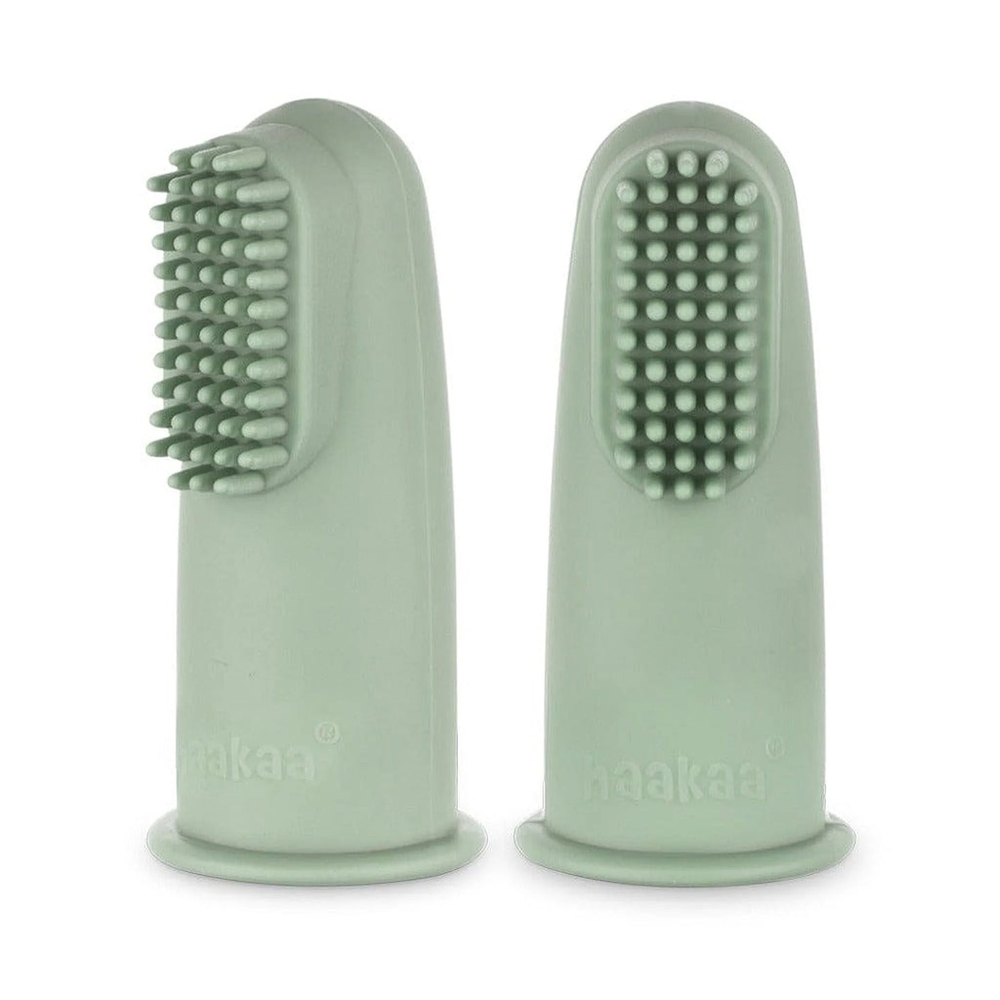 Haakaa Textured Silicone Finger Toothbrush | Pea Green