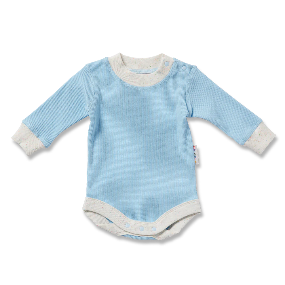 Hush Blue Organic Long Sleeve Bodysuit - Sugar & Spice - The Baby Shop