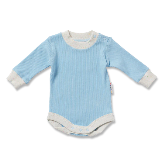 Hush Blue Organic Long Sleeve Bodysuit - Sugar & Spice - The Baby Shop