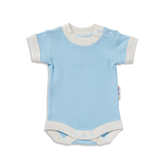 Hush Blue Organic Short Sleeve Bodysuit - Sugar & Spice - The Baby Shop