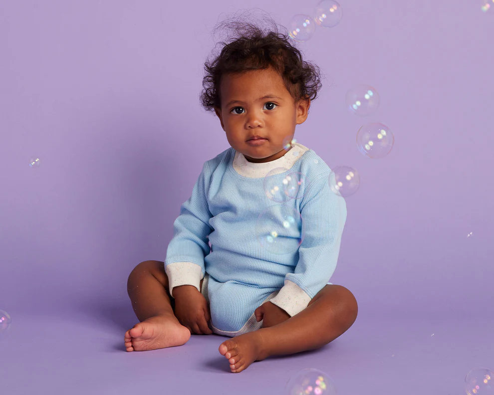 Hush Blue Organic Long Sleeve Bodysuit - Sugar & Spice - The Baby Shop
