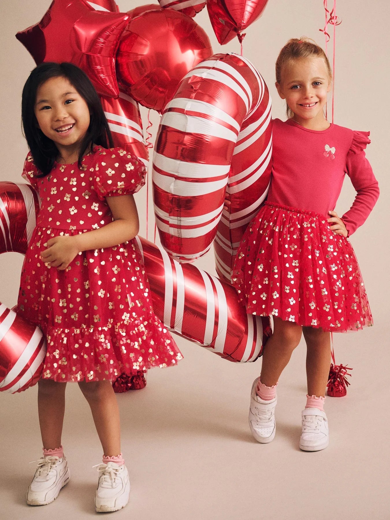 Golden Cherries Puff Sleeve Tulle Dress