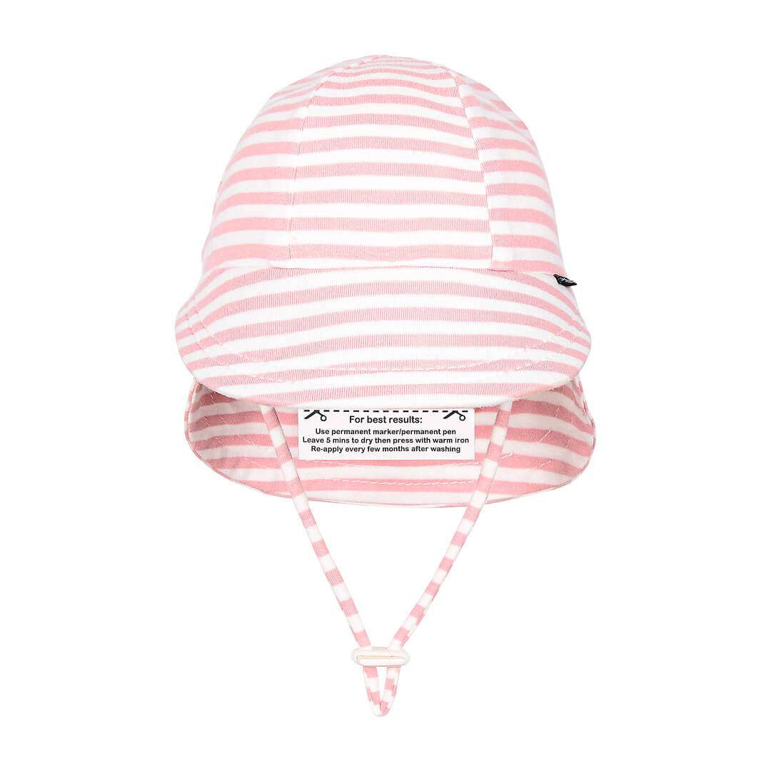 Legionnaire Flap Sun Hat - Pink Stripe