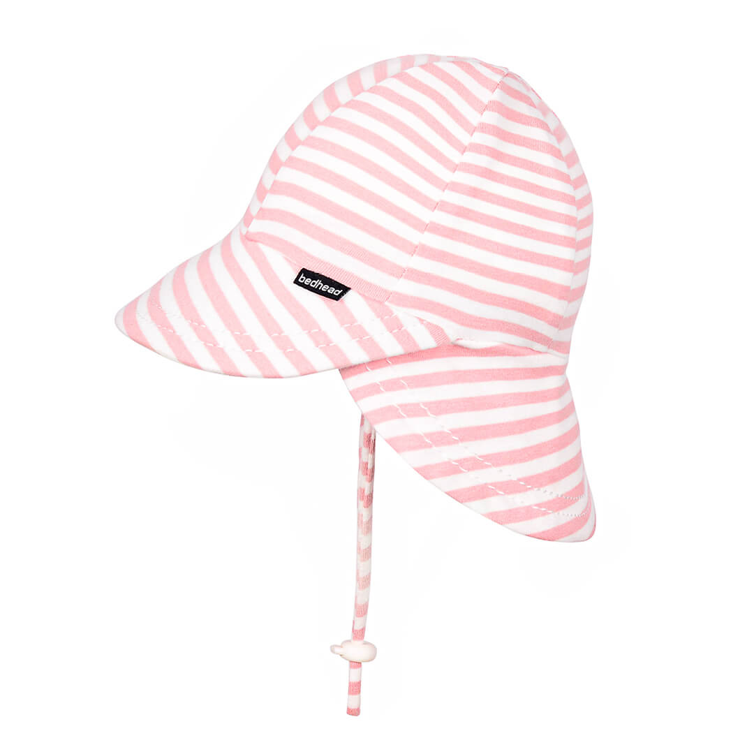 Legionnaire Flap Sun Hat - Pink Stripe